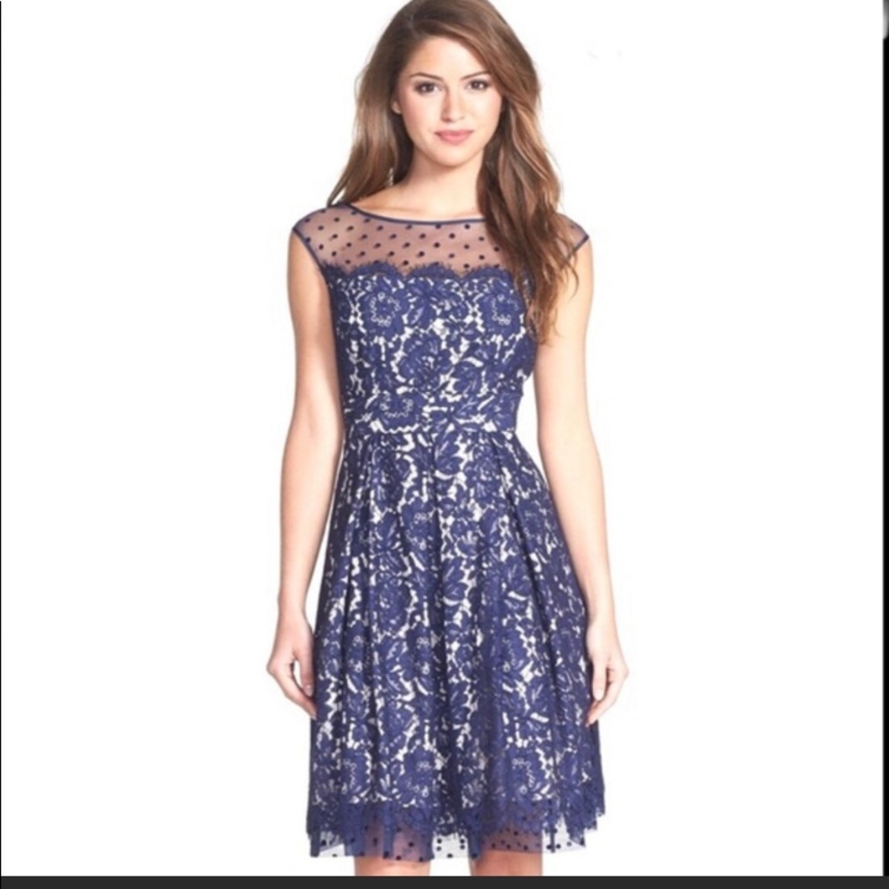 NEW - Eliza J Navy lace sheath dress